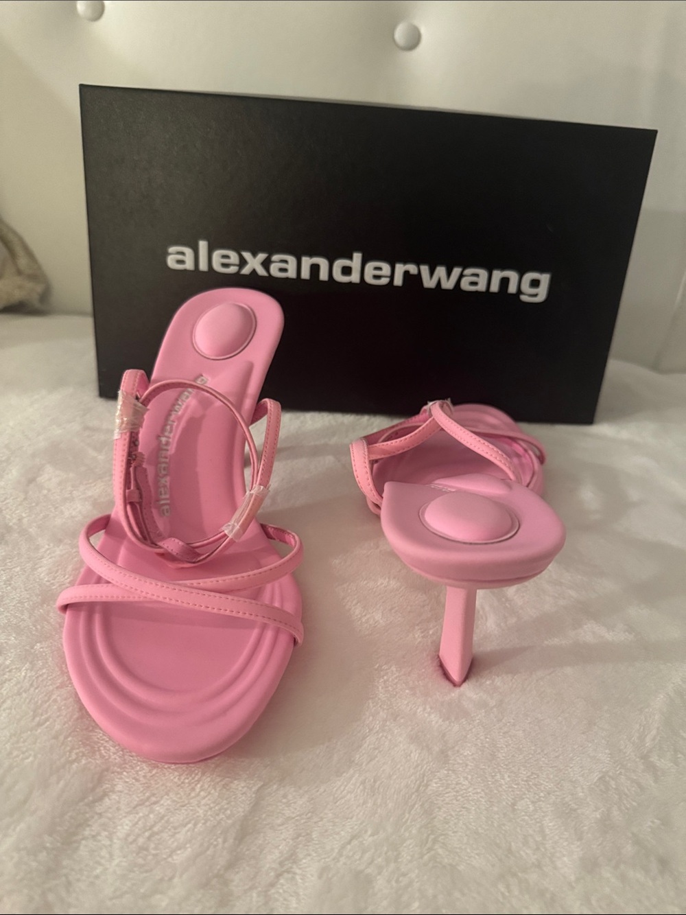 Alexander Wang Pink Strappy Slide Sandals